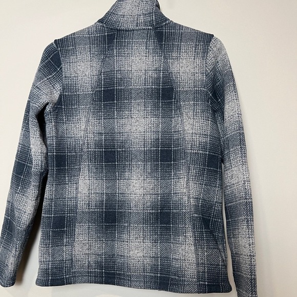 The North Face Women's Full-Zip Fleece Jacket Plaid Gray Blue Size L - Picture 6 of 11